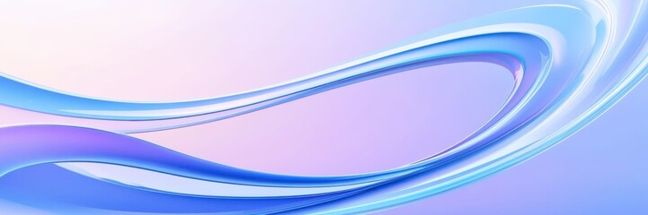 Abstract waves, fluid curves, cool blue tones, light purple hues, dynamic flow, smooth gradients, soft lighting, minimalist design, digital art, vector graphics style, modern background, ethereal atmo © KenPix