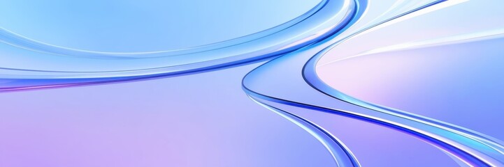 Abstract waves, fluid curves, cool blue tones, light purple hues, dynamic flow, smooth gradients, soft lighting, minimalist design, digital art, vector graphics style, modern background, ethereal atmo © KenPix