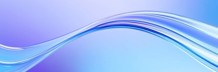 Abstract waves, fluid curves, cool blue tones, light purple hues, dynamic flow, smooth gradients, soft lighting, minimalist design, digital art, vector graphics style, modern background, ethereal atmo © KenPix