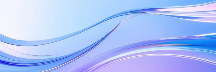 Abstract waves, fluid curves, cool blue tones, light purple hues, dynamic flow, smooth gradients, soft lighting, minimalist design, digital art, vector graphics style, modern background, ethereal atmo © KenPix