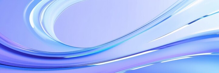 Abstract waves, fluid curves, cool blue tones, light purple hues, dynamic flow, smooth gradients, soft lighting, minimalist design, digital art, vector graphics style, modern background, ethereal atmo © KenPix