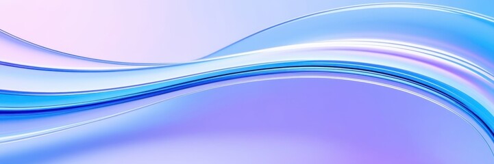 Abstract waves, fluid curves, cool blue tones, light purple hues, dynamic flow, smooth gradients, soft lighting, minimalist design, digital art, vector graphics style, modern background, ethereal atmo © KenPix