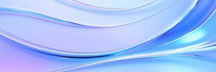 Abstract waves, fluid curves, cool blue tones, light purple hues, dynamic flow, smooth gradients, soft lighting, minimalist design, digital art, vector graphics style, modern background, ethereal atmo