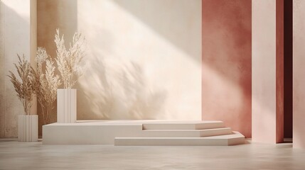 Neutral Studio Background with Soft Tones and Minimalist Design