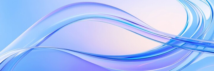 Abstract waves, fluid curves, cool blue tones, light purple hues, dynamic flow, smooth gradients, soft lighting, minimalist design, digital art, vector graphics style, modern background, ethereal atmo