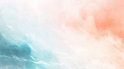 Obraz premium Soft Watercolor Beach Background with Summer Hues and Waves