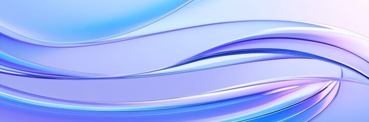 Abstract waves, fluid curves, cool blue tones, light purple hues, dynamic flow, smooth gradients, soft lighting, minimalist design, digital art, vector graphics style, modern background, ethereal atmo © KenPix