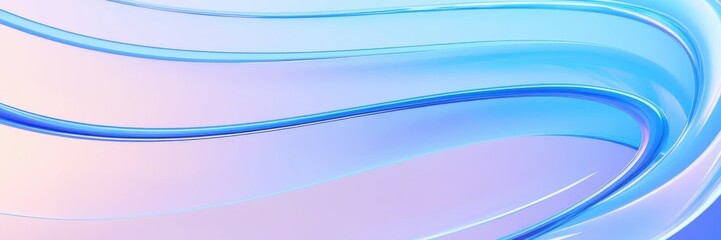Abstract waves, fluid curves, cool blue tones, light purple hues, dynamic flow, smooth gradients, soft lighting, minimalist design, digital art, vector graphics style, modern background, ethereal atmo © KenPix