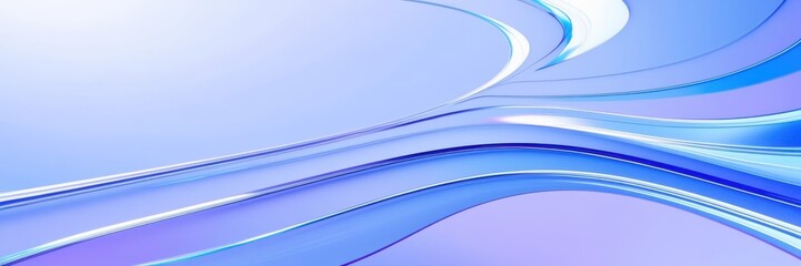 Abstract waves, fluid curves, cool blue tones, light purple hues, dynamic flow, smooth gradients, soft lighting, minimalist design, digital art, vector graphics style, modern background, ethereal atmo © KenPix