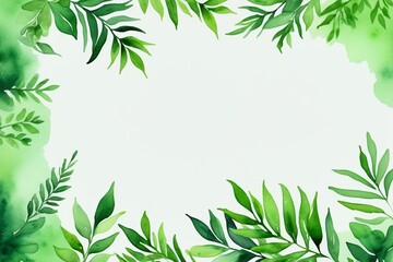 Fototapeta premium a close up of a green leafy frame with a white background