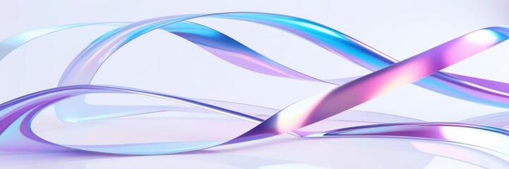 Abstract waves, flowing ribbons, pastel colors, cyan and magenta, ethereal, graceful curves, soft gradients, digital art, minimalist composition, light and airy, translucent layers, dynamic movement, 