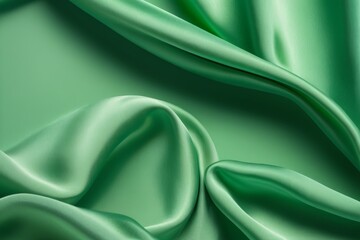 Obraz premium a close up of a green silk fabric with a very soft feel