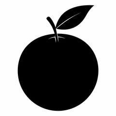 Clementine black silhouette vector