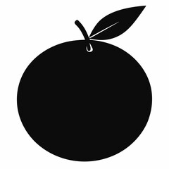 Clementine black silhouette vector