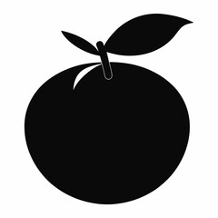 Clementine black silhouette vector