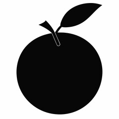 Clementine black silhouette vector