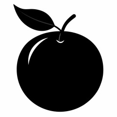 Clementine black silhouette vector