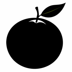 Clementine black silhouette vector