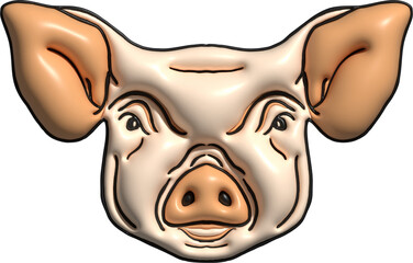 pig mask on 3d