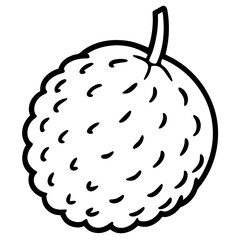 Lychee line art vector