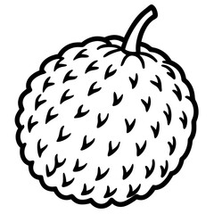 Lychee line art vector