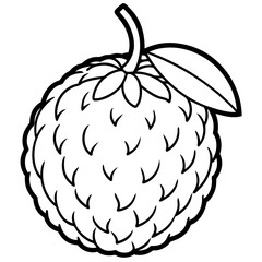 Lychee line art vector
