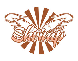 Shrimp logo vector design for print