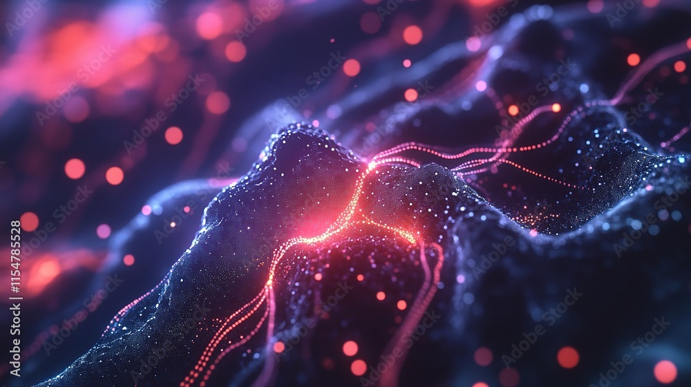 Poster abstract neural network visualization with data interconnections