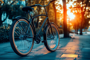Fototapeta premium Cruiser Bike with a Retro-Fitted Motor: Classic Meets Modern