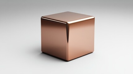 Obraz premium A metallic bronze 3D-rendered hexagonal prism, isolated on a bright white surface
