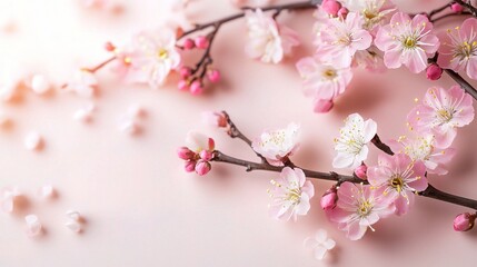 Spring Blossom Background with Blurred Floral Elements