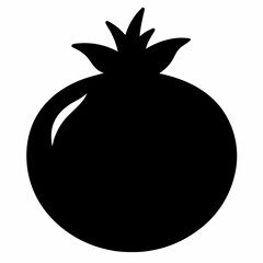 Pomegranate black silhouette vector