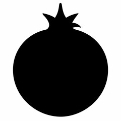 Fototapeta premium Pomegranate black silhouette vector