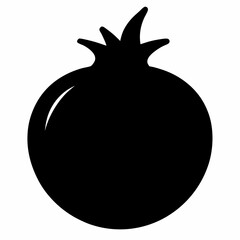 Pomegranate black silhouette vector