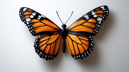 Fototapeta premium Spectacular Monarch Butterfly Wall Decor: Orange, Black, and White Wings