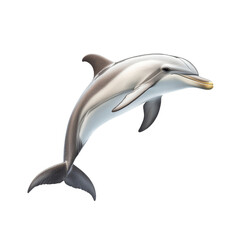 Dolphin swimming gracefully in clear water, showcasing its sleek body and playful nature