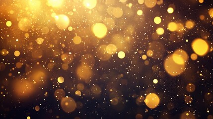 Obraz premium Bright Golden Particles Shimmering Against a Dark Background