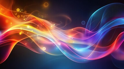 Obraz premium Vibrant 3D Flowing Wave Pattern with Colorful Motion Background