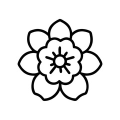 camellia flower icon design