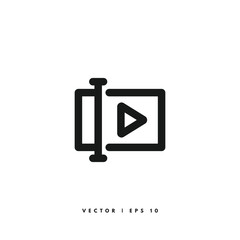 Video App Icon. Editable Stroke