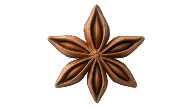 Intricately Carved Wooden Star Flower Design with Glossy Finish Ideal for Home Decor and Artistic Projects