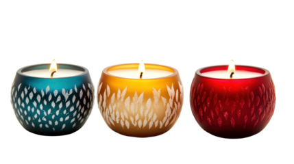 Elegant Set of Colorful Candles with Warm Glow for Home Décor and Relaxation