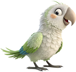 Obraz premium Adorable cartoon parrot clipart perfect for creative, fun, and colorful design projects.
