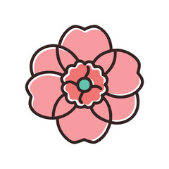 begonia flower icon design