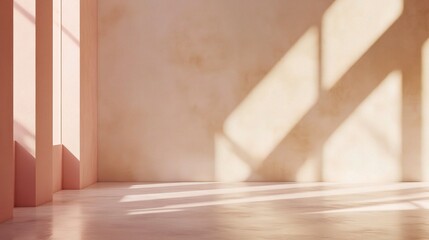 Clean and Soft Light Empty Studio Background with Clean Lines