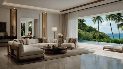 Fototapeta premium modern living room generative ai