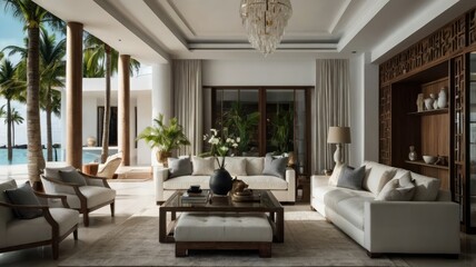 Fototapeta premium modern living room generative ai