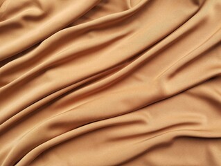 Abstrack brown silk satin texture background. Beautiful wavy soft folds on the surface of the fabric. Teal elegant background with copy space for design