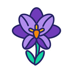 crocus flower icon design