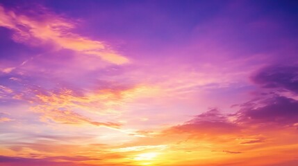 Obraz premium Vibrant Abstract Watercolor Sunset Sky with Blending Orange Hues